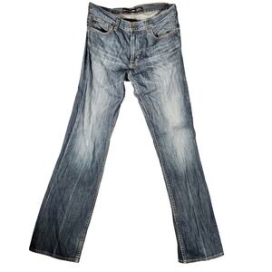 Big Star Pioneer Regular Boot Jeans Mens 33L Blue Good HEEL BITES 100% Cotton